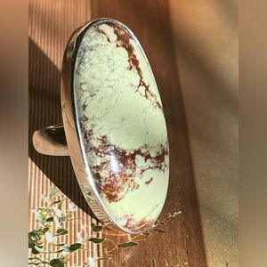 Natural Lime green Turquoise Statement ring size available adjustable OS